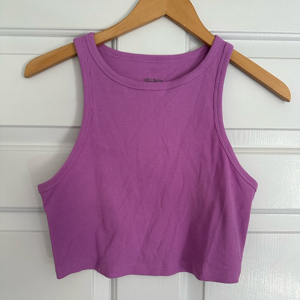 NWOT Purple Ribbed Crop Tank